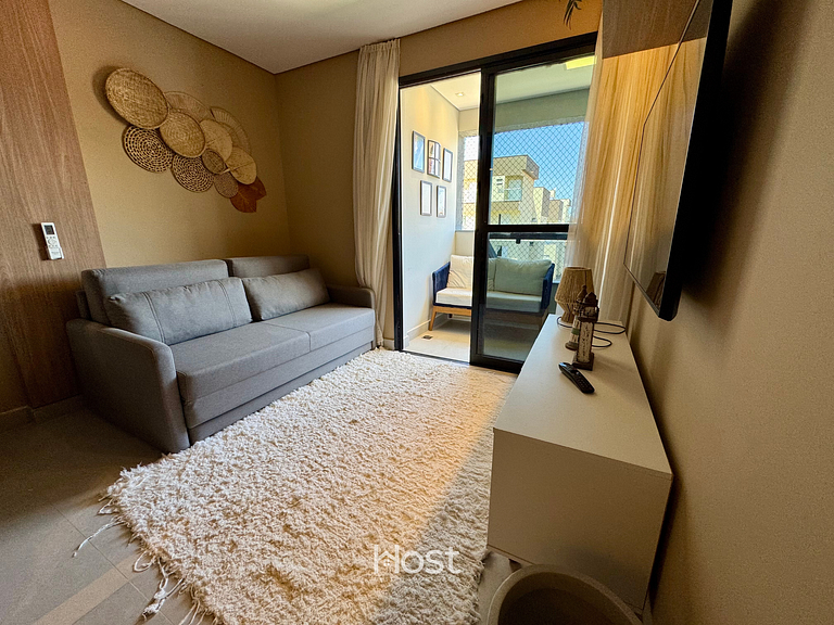 Cobertura com A/C e Churrasqueira a 700m da Praia