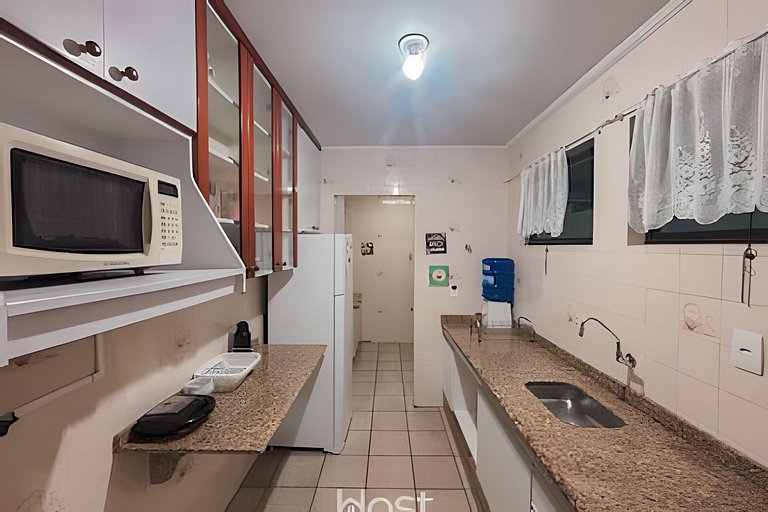 Ap com Piscina | Churrasqueira | 550m da Praia