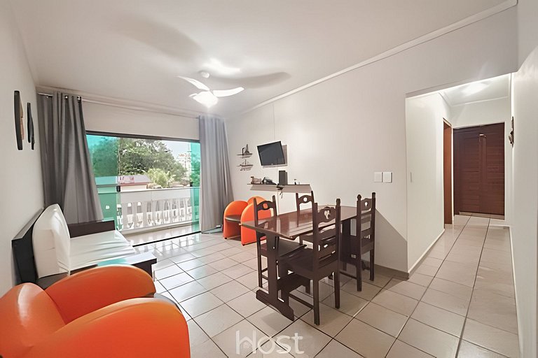 Ap com Piscina | Churrasqueira | 550m da Praia