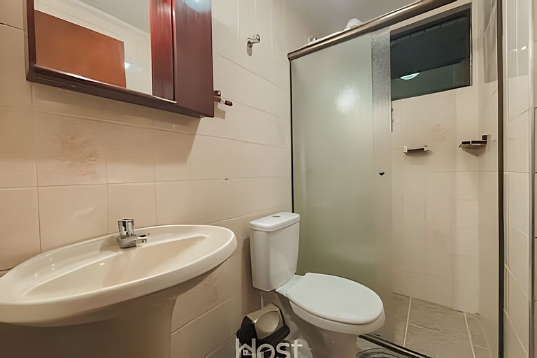 Ap com Piscina | Churrasqueira | 550m da Praia