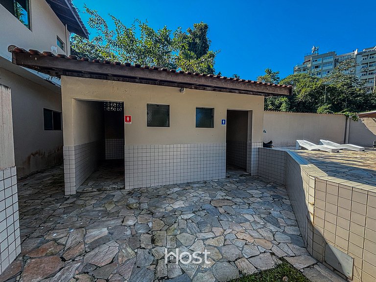 Ap com Piscina | Churrasqueira | 550m da Praia