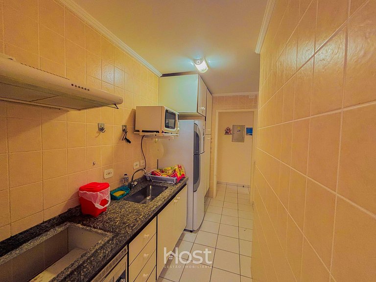 Ap c/ AC | Piscina | Churrasq | 200m Praia Grande