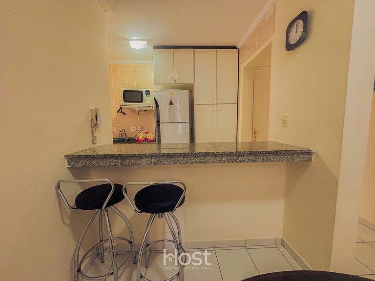 Ap c/ AC | Piscina | Churrasq | 200m Praia Grande