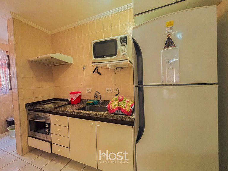 Ap c/ AC | Piscina | Churrasq | 200m Praia Grande