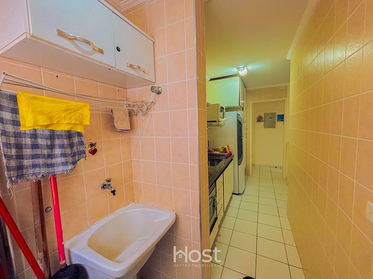 Ap c/ AC | Piscina | Churrasq | 200m Praia Grande