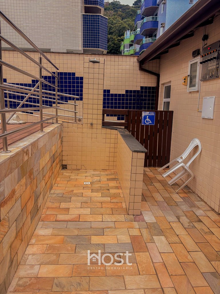 Ap c/ AC | Piscina | Churrasq | 200m Praia Grande