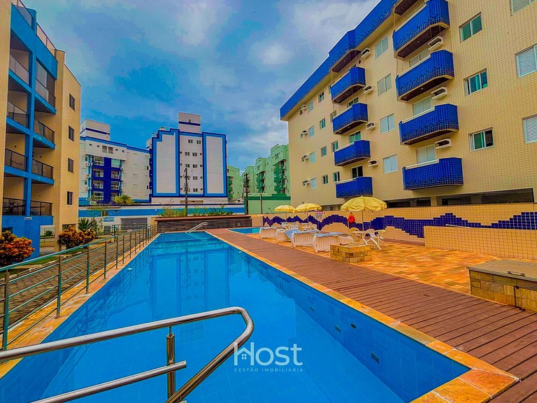 Ap c/ AC | Piscina | Churrasq | 200m Praia Grande