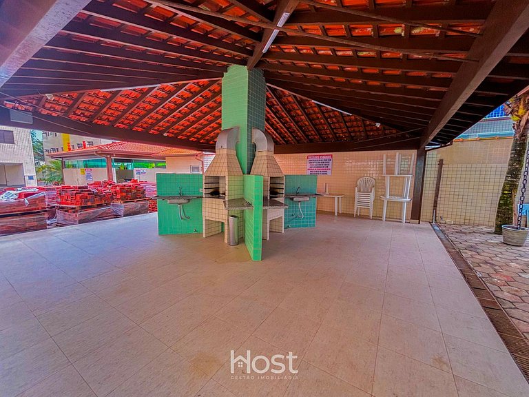 Ap c/ AC | Piscina | Churrasq | 200m Praia Grande