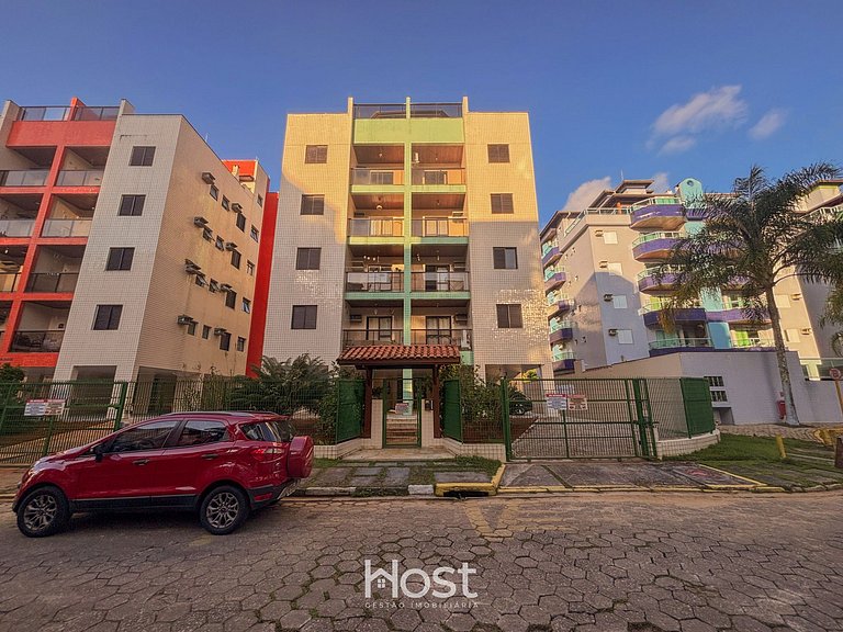 Ap c/ AC | Piscina | Churrasq | 200m Praia Grande