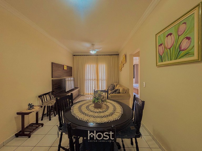 Ap c/ AC | Piscina | Churrasq | 200m Praia Grande