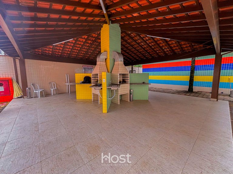 Ap c/ AC | Piscina | Churrasq | 200m Praia Grande