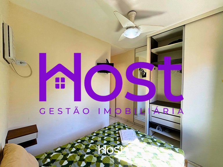 Ap c/ AC | Piscina | Churrasq | 200m Praia Grande