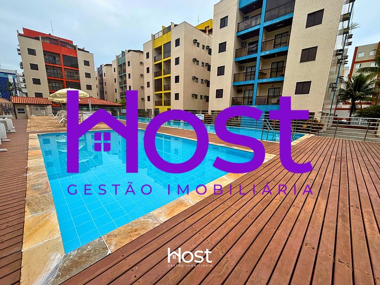 Ap c/ AC | Piscina | Churrasq | 200m Praia Grande