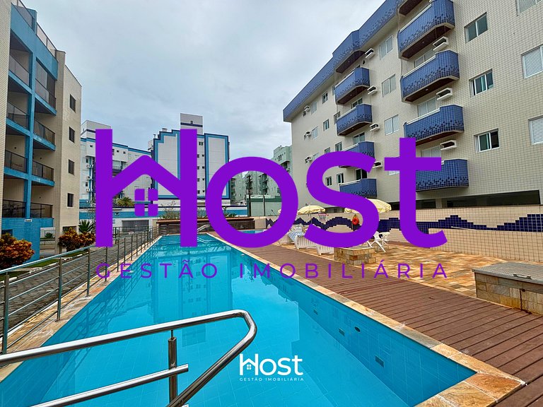 Ap c/ AC | Piscina | Churrasq | 200m Praia Grande