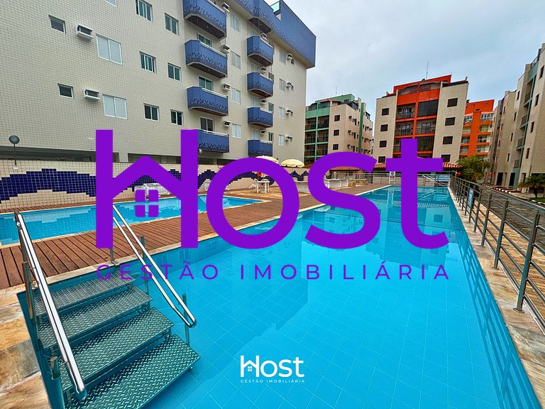 Ap c/ AC | Piscina | Churrasq | 200m Praia Grande