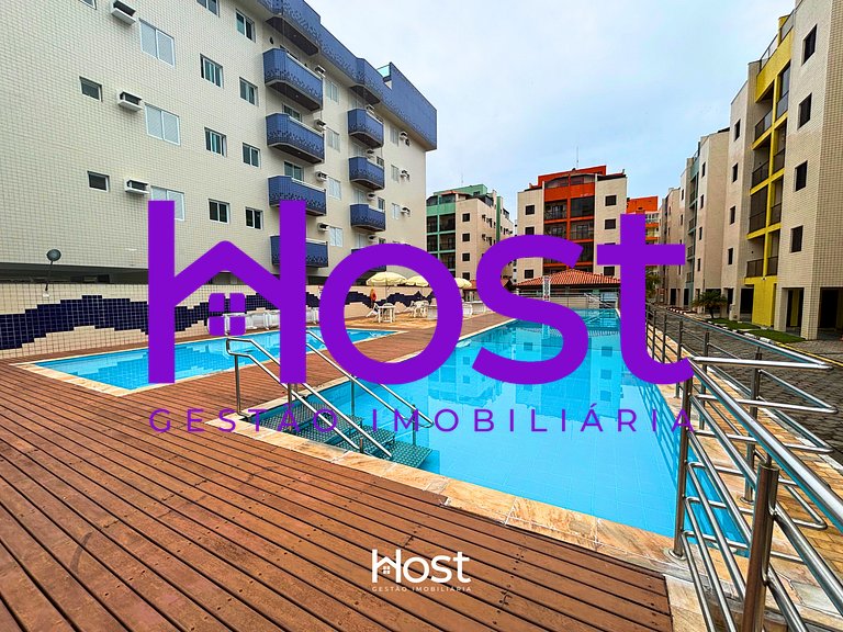 Ap c/ AC | Piscina | Churrasq | 200m Praia Grande